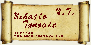 Mihajlo Tanović vizit kartica
